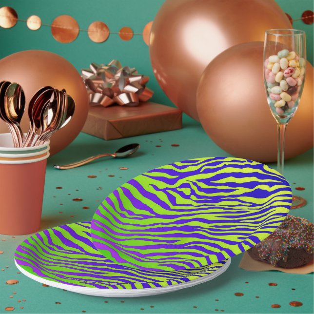 Green Zebra Paper Plate (Multi)