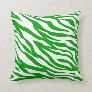 Green Zebra Print Cushion