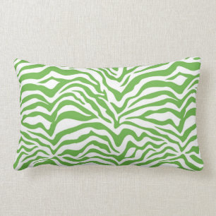 Green Zebra Print Lumbar Cushion