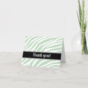 Green Zebra Print Thank You card