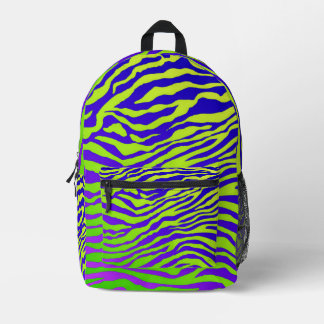 Green Zebra Printed Backpack