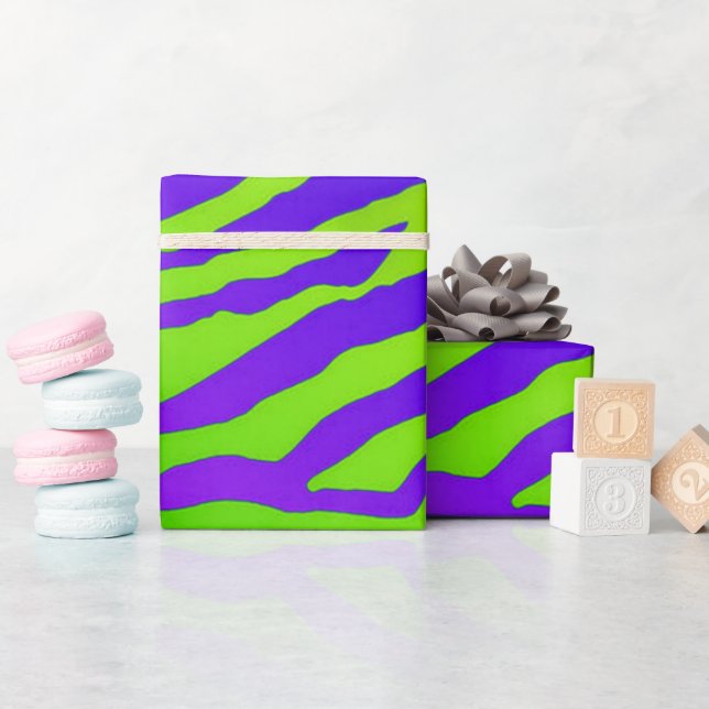 Green Zebra Wrapping Paper (Baby Shower)