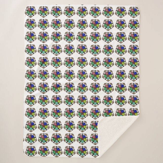 Green Zen Garden Sherpa Blanket (Front)