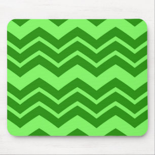 Green Zig Zag Chevron Pattern Design Mouse Pad
