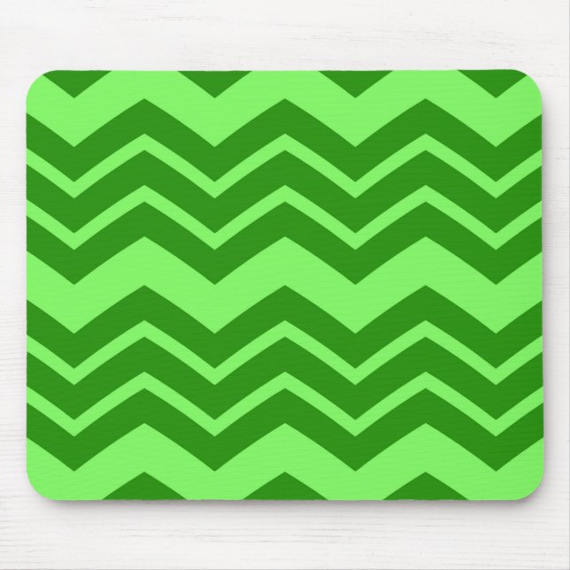 Green Zig Zag Chevron Pattern Design  Mouse Pad (Front)