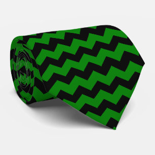 Green Zig Zag Stripe Any Colour Background Tie