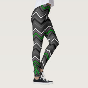 Green Zig Zag with Ribbon...C Diff Leggings