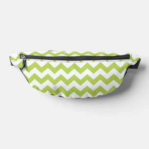 Green Zigzag, Green Chevron, Geometric Pattern Bum Bags