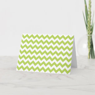 Green Zigzag, Green Chevron, Geometric Pattern Card