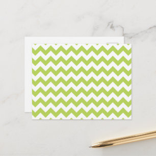 Green Zigzag, Green Chevron, Geometric Pattern Postcard