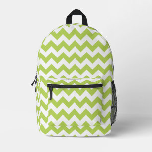 Green Zigzag, Green Chevron, Geometric Pattern Printed Backpack