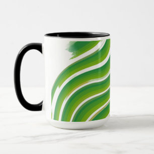 Green Zigzag Pattern Mugs Stylish Geometric Drin