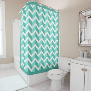 Green ZigZag Shower Curtain