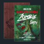 Green Zombie Party Halloween Invitations<br><div class="desc">Green Zombie Party Halloween Invitations.</div>
