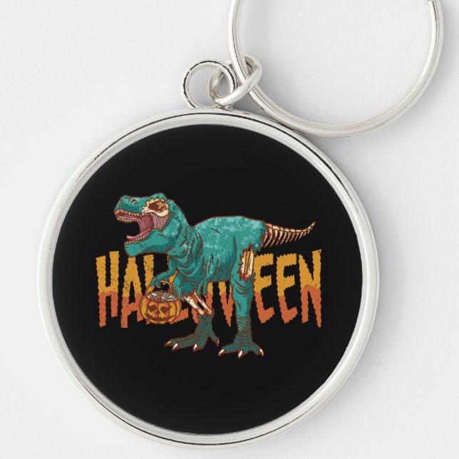 Green Zombie Rex  Key Ring (Front)
