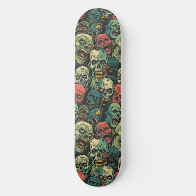 Green Zombie Spooky Halloween Skateboard (Front)