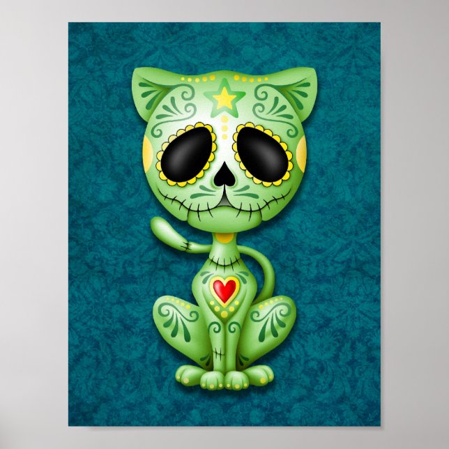 Green Zombie Sugar Kitten Poster (Front)