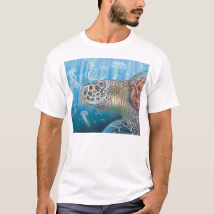 Greenback turtle and jellyfish T-Shirt