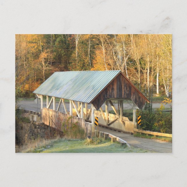 Greenbanks Hollow Covered Bridge Danville Vermont Postcard (Front)