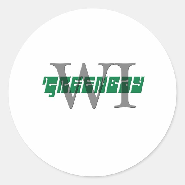 greenbay wi classic round sticker (Front)