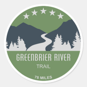 Greenbrier River Trail Classic Round Sticker