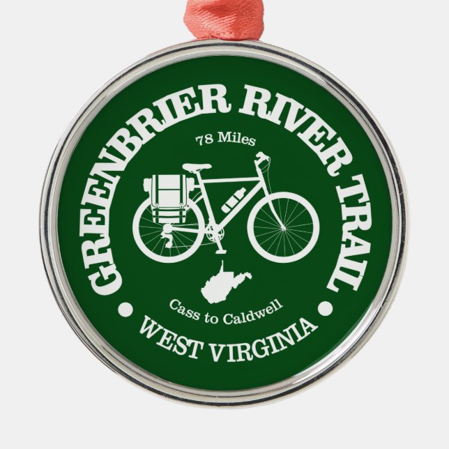 Greenbrier River Trail (cycling) Metal Ornament (Front)