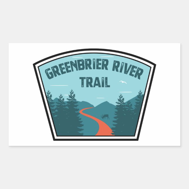 Greenbrier River Trail Rectangular Sticker (Front)