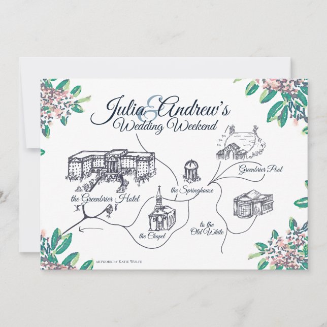 Greenbrier Wedding Weekend Schedule final Invitation (Front)