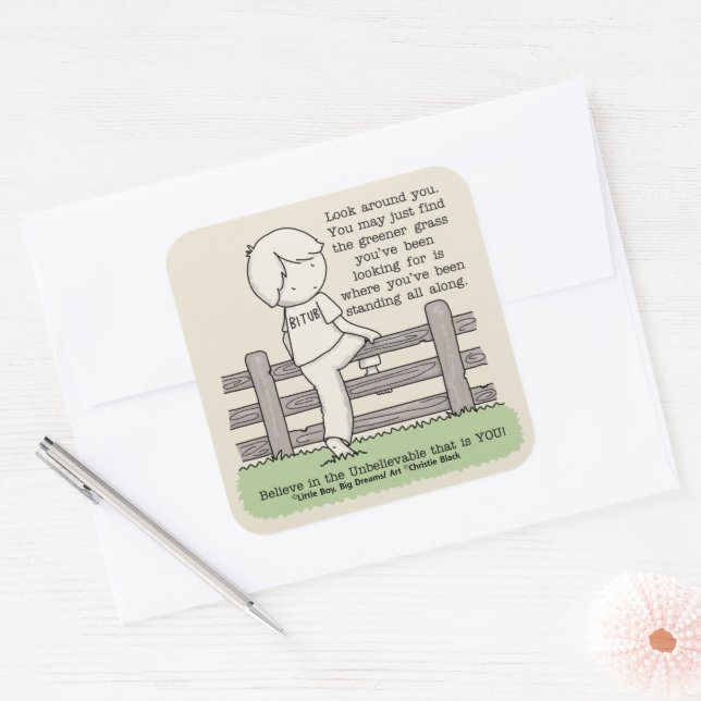 Greener Grass Square Sticker (Envelope)