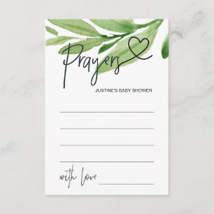 Greener Neutral Baby Shower Game Prayer Card Heart