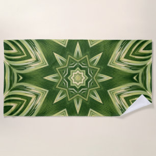 greenery abstract botanical tropical palm leaves beach towel