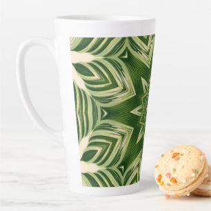greenery abstract botanical tropical palm leaves latte mug