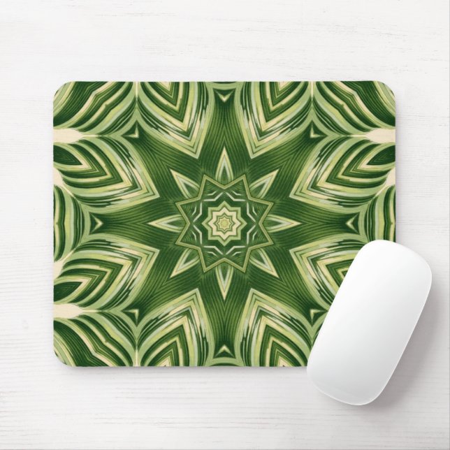 greenery abstract botanical tropical palm leaves mouse pad (With Mouse)