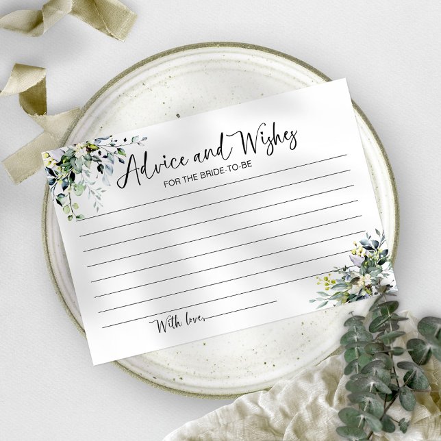 Greenery Advice and Wishes For The Bride Card (Creator Uploaded)