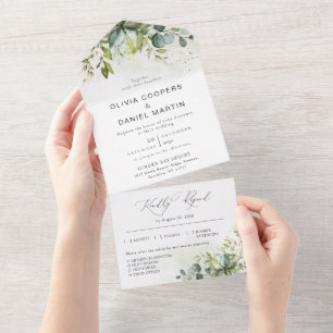 Greenery All in One Wedding Invitation
