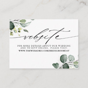 Greenery and Eucalyptus Wedding Details Website Enclosure Card