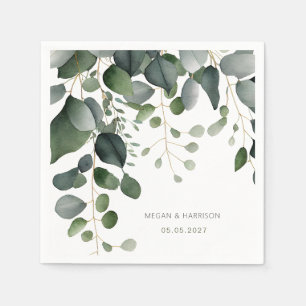 Greenery and Eucalyptus Wedding Thank You Napkin