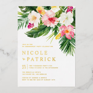 Greenery and Flowers Tropical Engagement Party
