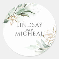 Greenery and Gold Eucalyptus Wedding