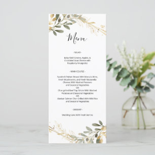 Greenery and Gold Geometric Boho Wedding Menu