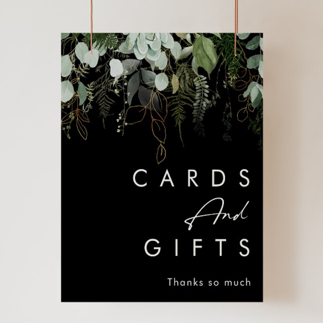 Greenery and Gold Leaf | Black Cards and Gifts Poster (Creator Uploaded)