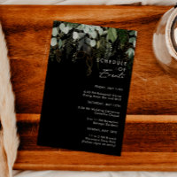 Greenery and Gold Leaf | Black Schedule of Events
