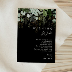 Greenery and Gold Leaf   Black Wishing Well Enclosure Card