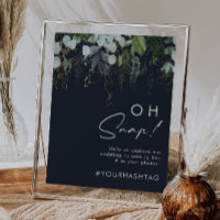 Greenery and Gold Leaf | Dark Navy Oh Snap Hashtag