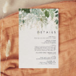 Greenery and Gold Leaf Details Enclosure Card<br><div class="desc">We designed this greenery and gold leaf details enclosure card to complete your simple yet elegant boho wedding. It features modern green and white eucalyptus leaf, fern foliage, a succulent flower, and minimal gold foil leaves. These elements give the feel of a whimsical watercolor enchanted forest, perfect for any rustic,...</div>