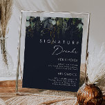 Greenery and Gold Leaf Navy Signature Drinks Sign<br><div class="desc">We designed this greenery and gold leaf navy signature drinks sign to complete your simple yet elegant boho reception. It features modern green and white eucalyptus leaf, fern foliage, and minimal gold foil leaves. These elements give the feel of a whimsical watercolor enchanted forest, perfect for any rustic, bohemian wedding!...</div>