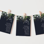Greenery and Gold Leaf | Navy Table Number Chart<br><div class="desc">We designed this greenery and gold leaf | navy table number chart to complete your simple yet elegant boho wedding. It features modern green and white eucalyptus leaf, fern foliage, a succulent flower, and minimal gold foil leaves. These elements give the feel of a whimsical watercolor enchanted forest, perfect for...</div>