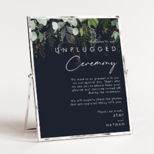 Greenery and Gold Leaf   Navy Unplugged Ceremony Poster