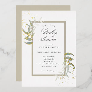 Greenery and tan gold baby shower