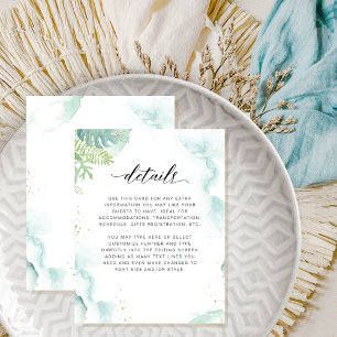 Greenery and Watercolor Details Enclosure Card